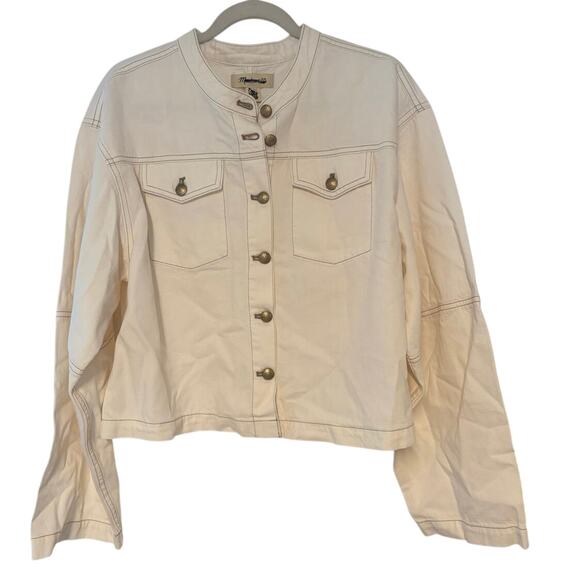 NWT Madewell Cocoon-Sleeve Denim Lady Jacket In Vintage Canvas Size XL - Picture 4 of 8